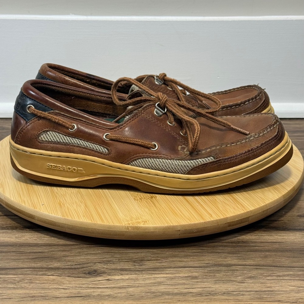 Sebago Docksides Boat Shoes Mens 9M Brown Leather Performance Marine Coastal